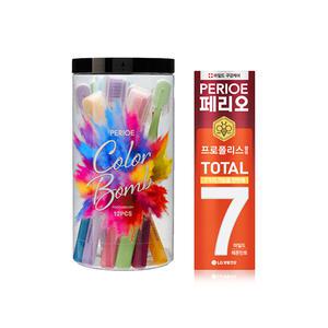 페리오 컬러밤 초극세모 칫솔(칫솔캡 포함), 12입, 1개 + 증정(페리오 토탈7 치약, 마일드, 120g, 1개)