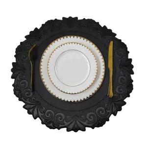 까사라이프 식탁 테이블 매트 블랙 1개 지름 38cm