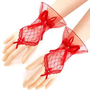 파티드레스손목장갑(뷰티)레드 파티장갑 레이스장갑