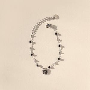 여자 유니크 블랙볼 나비 팬던트 팔찌