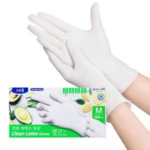 요리장갑 크린 라텍스장갑 중 100매 1개
