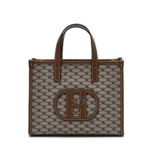 [헤지스](대구신세계)[H20] H 레더 패치 시그니처 패턴 카키 토트 겸 숄더백 M HIBA4F118K2