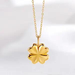 [골드팡] 24k 순금 통통행운클로버 펜던트