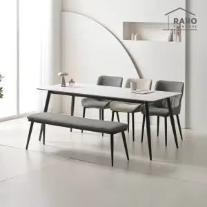 [/착불배송] 디럭스 1800 양면 포세린 세라믹 6인 식탁 세트 (식탁+의자3+벤치1