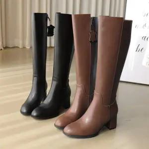 [바닐라슈]코보스 소가죽 베이직 롱부츠(6cm)