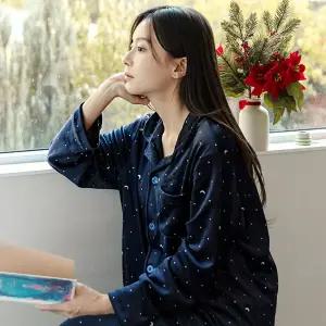 이너쿠키 여성 수면 잠옷 세트 울트라 기모 밍크 극세사 겨울 여자 파자마 홈웨어 WHS4821