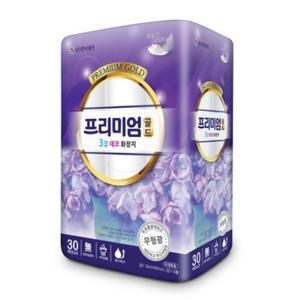 82한국펄프 프리미엄골드 3겹 데코 화장지 30m 30롤 1개