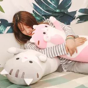 고양이 바디 필로우 라텍스 플로우 사탕 긴 베개 쿠션 안고자는 롱 인형 모찌 캐릭터 레그