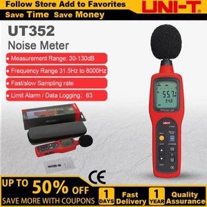 UNI-T UT352 사운드 레버 계량기, 소음 휴대 용이, LCD 높은 알람 데이터 로깅, 30 ~ 130db/분
