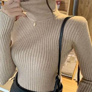 여성 골지 목폴라 티셔츠 두께감 골지 겨울 기본 긴팔티