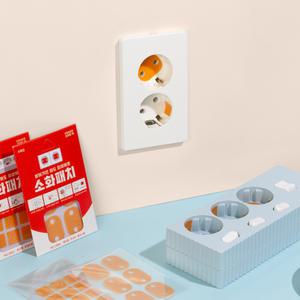콘센트소화패치 붙이는소화기 멀티탭 화재방지 소화테이프 화재예방 일자형 스티커 12p