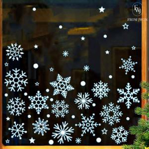 크리스마스 창문 스티커 눈꽃 눈송이 유리창 데코 장식 카페