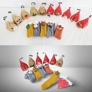 크리스마스 인형 수면양말 겨울 산타클로스 루돌프 삼각상자 단체선물케이스