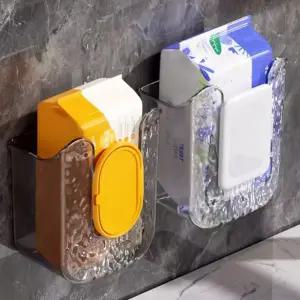 아는친구네 부착식 물티슈 보관함 벽걸이형 거치대 수납케이스 투명 EP-1721-1