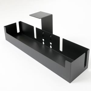 큐데스크 멀티탭 정리함 무타공 멀티탭 거치대 60cm 대용량 선반 전선정리함 블랙