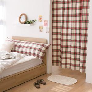 [포홈]홀리 기모체크 창문 현관 거실 커튼 5size