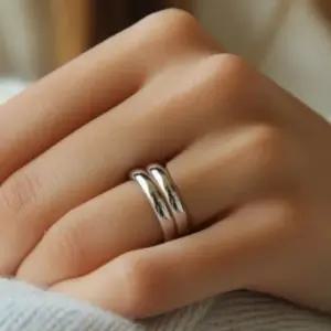 은반지 엥게이지 쌍가락지 99% 순은 3D 실버반지 전통 공방 남성 여성 커플링 은공예 링