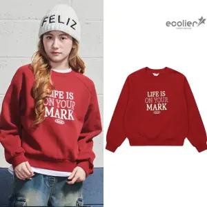 [에꼴리에]여자 겨울신상 브릭레드 기모맨투맨티(24D1452)_CC