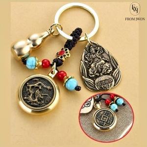 불교 키링 수호신 열쇠고리 키 홀더 행운 부적 펜던트 기념품 선물