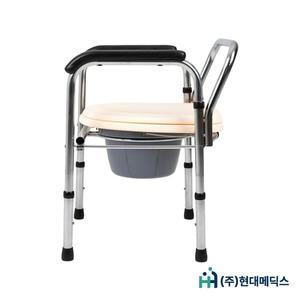 [종로의료기]현대메딕스 국내생산 어르신복지용품 이동식변기 HD-CC-003 베이지컬러 팔걸이형 휴대용변기