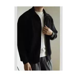 EAMT 남자 집업 니트 추동 헤비 가디건 자켓 커플 루즈핏 캐주얼 스탠드 힛템