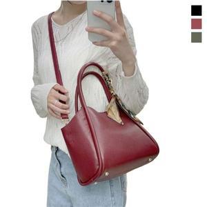 [오너클랜]소가죽 여성 토트백 크로스백 스카프 포인트 패션가방
