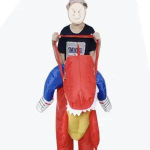 타는 공룡 에어슈트 레드 코스튬의상 코스프레 공룡탈 풍선인형