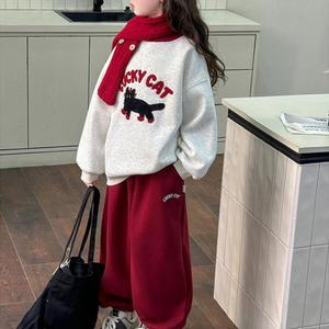 유아용 겨울 상하복세트 양털기모 따뜻한 아동용 맨투맨 조거팬츠 어린이집 등원룩