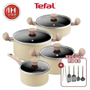 [테팔] 데이지 인덕션 냄비 4종 풀세트(편18+양20+24+전24) +에센셜 조리도구 랜덤 2개