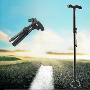 LED 가벼운 미끄럼방지 4발 지팡이 스틱 노인 어르신 접이식 네발