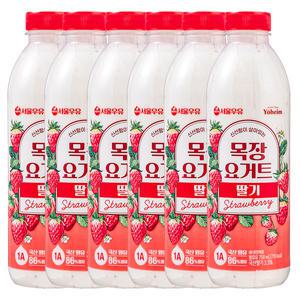 서울우유 목장 요거트 스트로베리 딸기 750ml 6개 아이스박스 포장