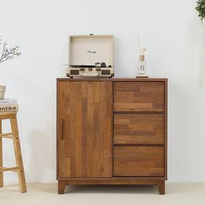 찰리 수납장 서랍형 원목 도어 슬라이딩 베란다 틈새 다용도 800 (멀바우)