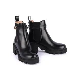 구찌 메탈 레터링 로고 미드힐 부츠 블랙 734909 AABK6 1000