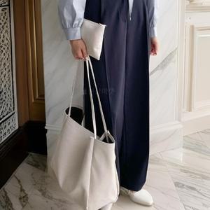 [다잇템] 여자 큰 세트 쇼퍼 가방 레더 파우치 숄더백