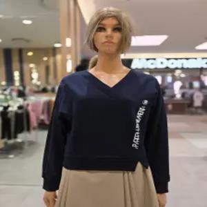 [에고이스트] 레터링 포인트 V넥 루즈핏 티셔츠 EQ2ET-305