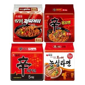 농심 신라면 120g, 5입, 1개 + 농심라면 124g+신라면 볶음면 131g+ 사천 짜파게티 137g 각 4개 (총 17개)
