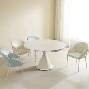 글렌드 회전 확장형 포세린 세라믹 원형 4인 식탁세트1