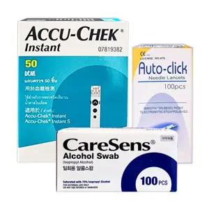 아큐첵 인스턴트 혈당시험지 50매+침100개+솜100매 당뇨 수치 검사지 당체크 스트립 D