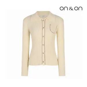 [온앤온][온앤온] 포켓 장식 골지 카라 니트 가디건(JK2AD805)