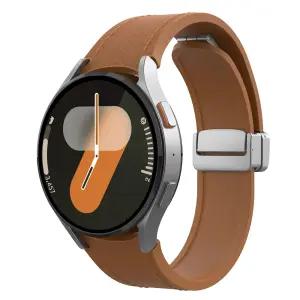 갤럭시 워치 7 6 5 4 프로 클래식 디버클 하이브리드 레더 스트랩 라이트브라운