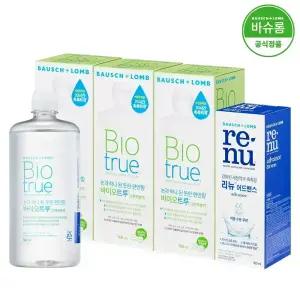[공식] 바슈롬 바이오트루 렌즈세척액 500ml x3개 + 리뉴 어드밴스 355ml x1개