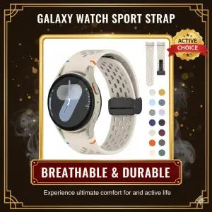 갤럭시 워치용 마그네틱 버클 팔찌, 실리콘 스트랩, 워치 6 4 클래식, 47mm, 46mm, 43mm 밴드, 7, 6, 4, 5 프로, 40mm, 44mm