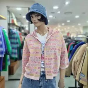 베네통/애플아울렛/레터링 포인트 7부 후드 집업 가디건/ BAKCA4531