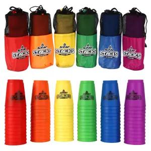 스택스 컵타 (12개입 1set) 스피드에어홀 3개 색상랜덤발송 스포츠스태킹 소근육발달 컵쌓기