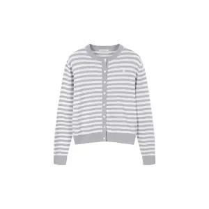 [롯데백화점]프로젝트엠 여성 라운드넥 스트라이프 가디건 EPF2EC2810