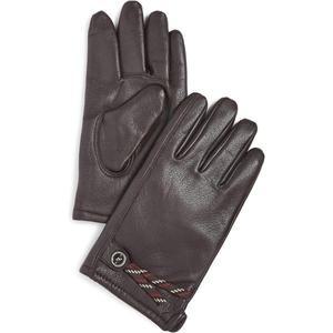 폴로 랄프 로렌 남성 니트 안감 풀 그레인 가죽 장갑 다크 브라운 원 사이즈