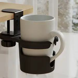 히든 데스크 책상 테이블 컵홀더 텀블러 머그컵 테이크아웃 회전 컵거치대 컵받침