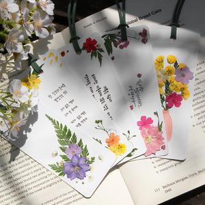 (5개입) 압화 책갈피 만들기 세트 풀 패키징 책 독서 꽃 북마크 제작 행사 선물