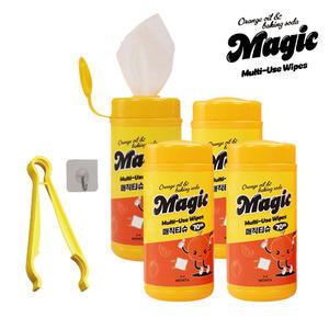 노란통 매직티슈 1세트 4통 280매 세정티슈 주방 소독 찌든때 클리너