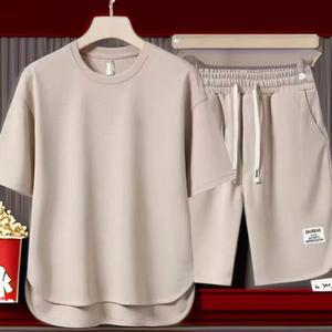 남자 여름 와플 트레이닝세트 반팔 반바지 루즈핏 운동복 셋업 통기성